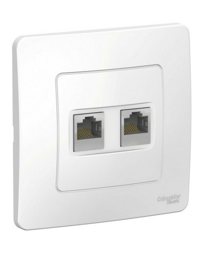 BLANCA розетка RJ45, 2-местная, кат. 5Е, скрытой установки, белый (BLNIS045451). Розетка компьютерная. Systeme Electric в Новомосковске