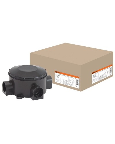 Распаячная коробка ОП D80х35мм, IP42, 3-х рожковая, черная TDM (SQ1401-4044). Распаячная коробка ОП. TDM ЕLECTRIC в Новомосковске