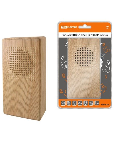 ЗПС-10/2-Пт ЭКО сосна, птичка, без кнопки, AC 230V (SQ1901-0026). Звонок проводной. TDM ЕLECTRIC в Новомосковске