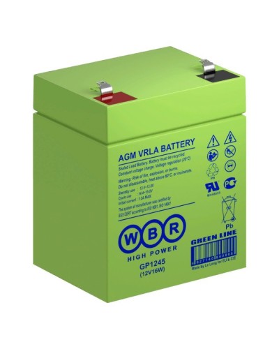WBR GP1245 (12V16W). Аккумулятор герметичный свинцово-кислотный. WBR в Новомосковске