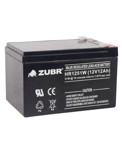 ZUBR HR 1251W (12V, 12Ah). Аккумулятор герметичный свинцово-кислотный. ZUBR в Новомосковске
