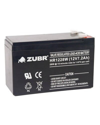 ZUBR HR 1228W (12V, 7,2Ah). Аккумулятор герметичный свинцово-кислотный. ZUBR в Новомосковске