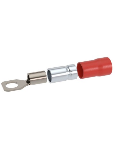 Наконечник НКИ 0,25-1,5 М6 (D6,4мм) с отверстием под винт (100 шт) (2A6P-DS-PVC). Наконечник с отверстием под винт и изолированным фланцем ПВХ, двойная гильза. ДКС в Новомосковске