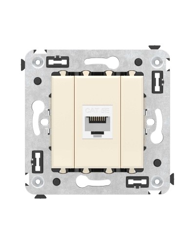 Розетка RJ-45 в стену, кат.5E, Avanti, одинарная, ванильная дымка (4405663). Розетка компьютерная. ДКС в Новомосковске