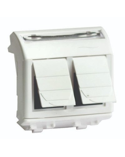 Розетка RJ-45 Brava 2 модуля слоновая кость (75459S): Розетка компьютерная с двумя разъёмами в Новомосковске