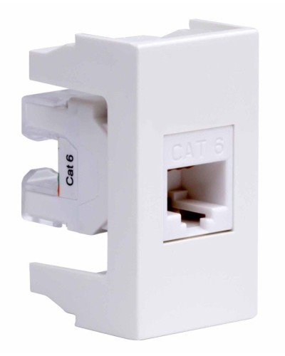 Розетка RJ-45 Viva 1 модуль кат.6A белая (45058). Розетка компьютерная экранированная с одним разъёмом. ДКС в Новомосковске