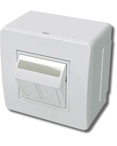 Коробка в сборе с 2 розетками RJ45, кат.5е, белая (10656): Коробка в сборе в Новомосковске