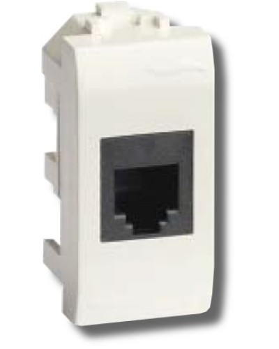 Розетка RJ-45 Brava 1 модуль белая (76654B): Розетка компьютерная с одним разъёмом в Новомосковске