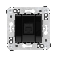 Розетка RJ-45 в стену, кат.5E, Avanti, одинарная, черный квадрат (4402663). Розетка компьютерная. ДКС