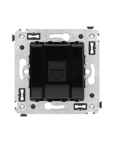 Розетка RJ-45 в стену, кат.5E, Avanti, одинарная, черный квадрат (4402663). Розетка компьютерная. ДКС в Новомосковске