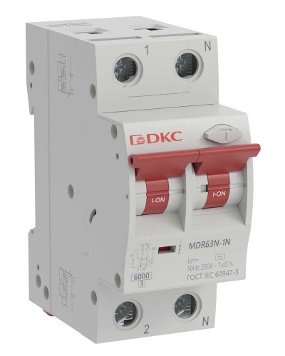 YON max MDR, 1P+N, 30mA, 63A, 6kA, А (MDR63N-1N2C63-A). Автоматический выключатель дифференциального тока. ДКС в Новомосковске