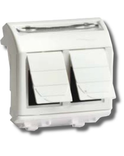 Розетка RJ-45 Brava 2 модуля белая (76459B): Розетка компьютерная с двумя разъёмами в Новомосковске