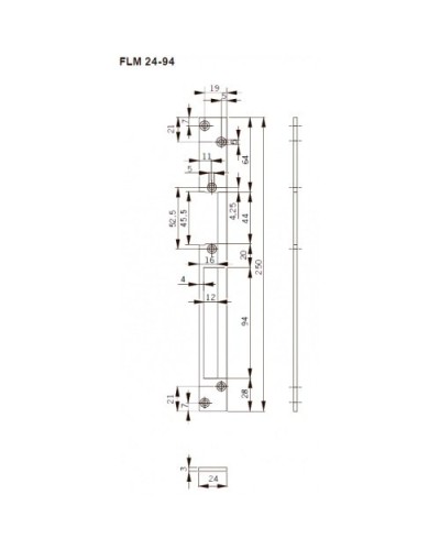 FLH24-94. Запорная планка длинная. dormakaba в Новомосковске