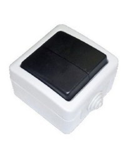 Переключатель двухклавишный 2-полюсный с 2 мест EF602SA, серый, LK Aqua (80006). Переключатель. Экопласт в Новомосковске