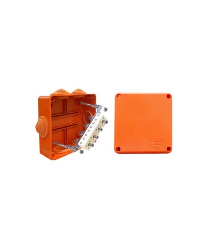Коробка JBS100 100х100х55, 6 вых., 5P (0,15…4мм²) (43227HF). Коробка монтажная, огнестойкая, без галогена. Экопласт в Новомосковске