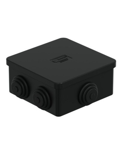 Коробка JBS080 85х85х40, 6 вых, IP44, черная (44006BL-1). Коробка монтажная. Экопласт в Новомосковске