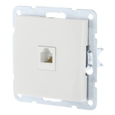 Розетка RJ-45 кат. 5е с накладкой, белый LK60 (866104-1). Розетка компьютерная. Экопласт
