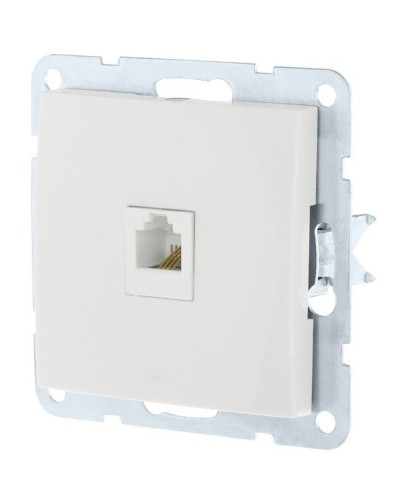 Розетка RJ-45 кат. 5е с накладкой, белый LK60 (866104-1). Розетка компьютерная. Экопласт в Новомосковске