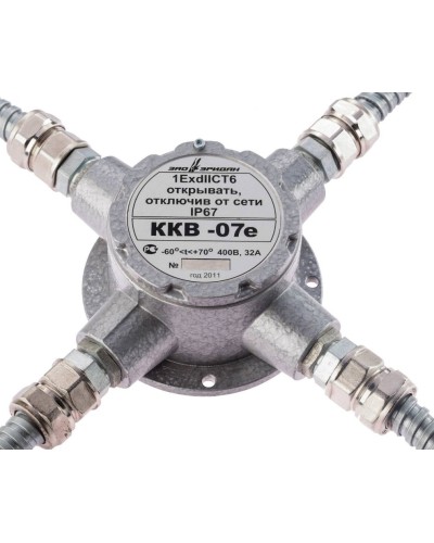 ККВ-07е-Ех-А-Р1-К-БК1, ШТ1/2+ШТ1/2+ШТ1/2+ШТ1/2. Коробка коммутационная взрывозащищенная крестообразная. Эридан в Новомосковске