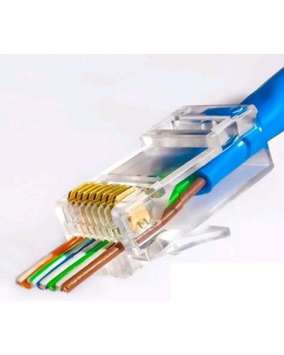 RJ-45 джек сквозной (8P8C) (100 шт). Разъем RJ-45. Прочие зарубежные в Новомосковске